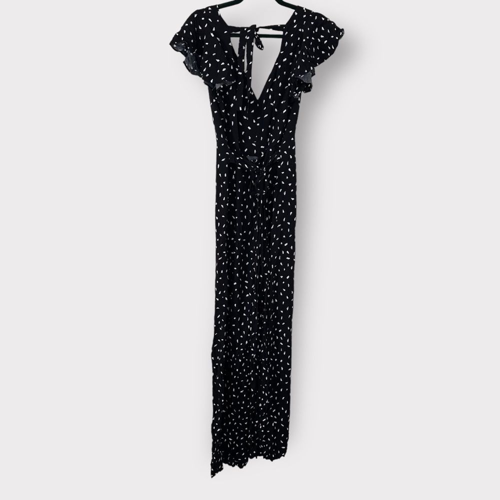 Lulu’s Fine Print Backless Jumpsuit Large - Picture 3 of 9